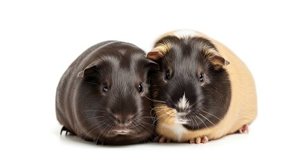 Two Guinea Pigs Cuddling Together