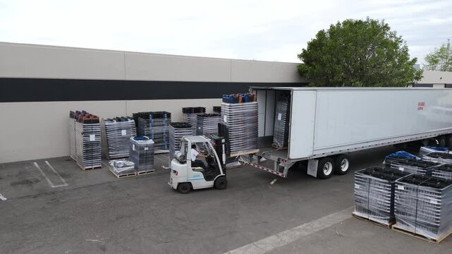 Forklift loading truck
