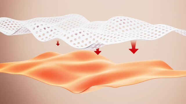 Warm and breathable mattress background, breathable and heat-insulating, Suite for the presentation of cloth, mattress, quilt and so on. 3d rendering.
