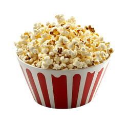 Freshly Popped Popcorn in a Classic Red and White Striped Container