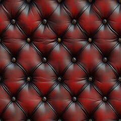 Seamless, deep burgundy leather capitone upholstery with robust button tufting and dark metallic accents, creating a timeless and rich texture perfect for classic backgrounds and elegant design