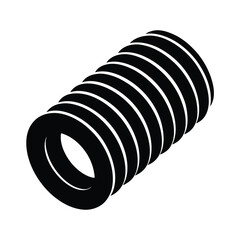 Corrugated Pipe Black and White Illustration