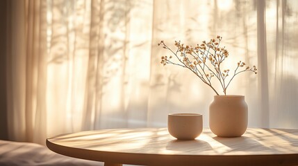 Minimalist table setting with natural light.