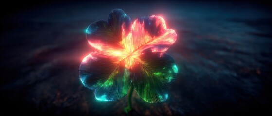 Glowing four-leaf clover