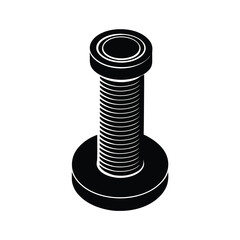 Isometric Black and White Screw Illustration
