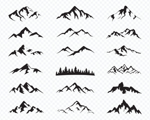 Mountain Range Silhouettes Vector Collection