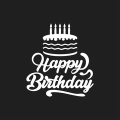 birthday cake with candles silhouette