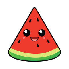 cute cartoon watermelon slice face