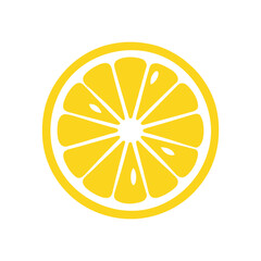 minimalist lemon slice vector icon
