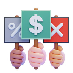 PNG 3D Protest Icon Isolated on a White Background