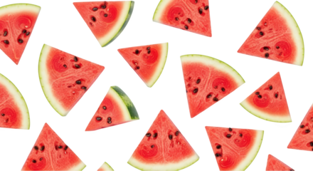 Watermelon slices pattern background