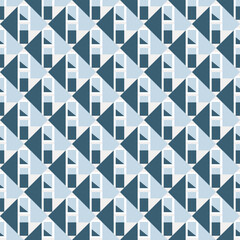 seamless triangle pattern in monocnrome blue