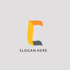 Letter C flame logo simple vector 