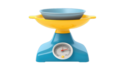Colorful kitchen scale with bowl