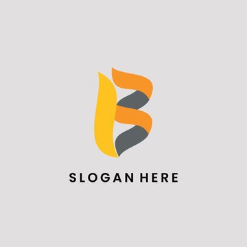 Letter B flame logo simple vector