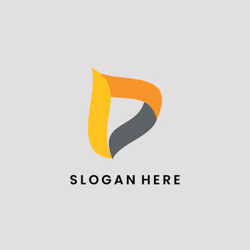 Letter D flame logo simple vector