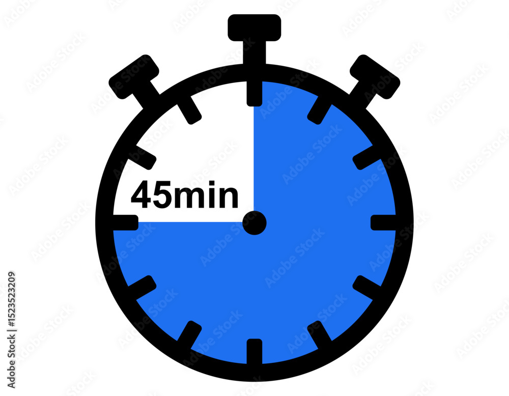 Poster timer set clock watch vector design for any design template 45 minutes