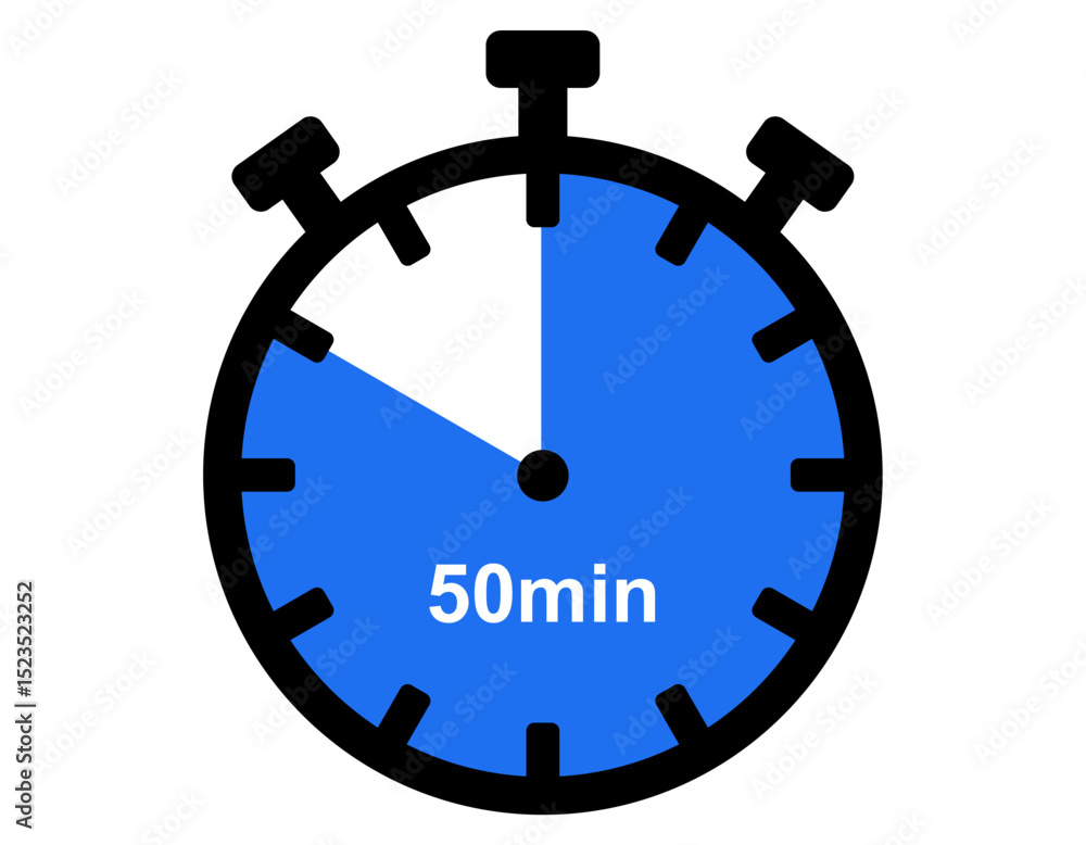 Poster timer set clock watch vector design for any design template 50 minutes