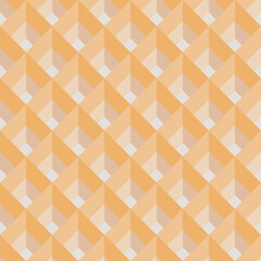 Isometric seamless geometric pattern in monochrome orange