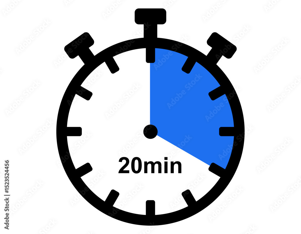 Poster timer set clock watch vector design for any design template 20 minutes