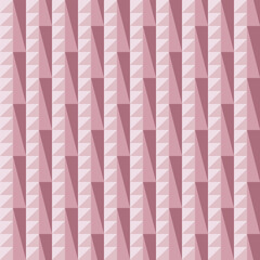 Monochrome pink seamless geometric pattern with triangles arranged as rectangle