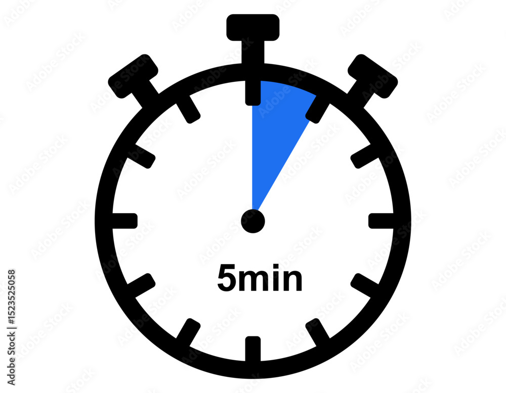 Poster timer set clock watch vector design for any design template 5 minutes