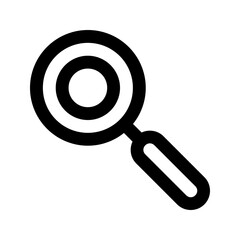 Ecommerce interface icon. Magnifying glass search icon, simple outline design, representing searching, inquiry, or discovery, suitable for websites, apps, or data retrieval.