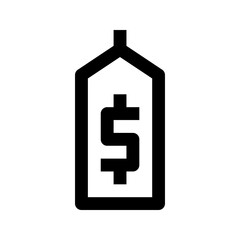 Ecommerce interface icon. Price tag icon, simple outline design, representing pricing, sales, or product labeling, suitable for retail, e-commerce, or discount promotions.