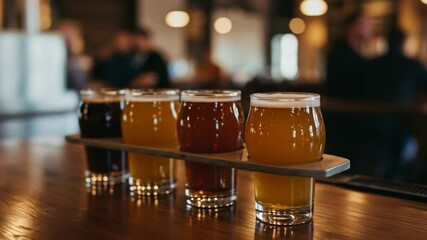 Craft Beer Flight Tasting at Brewery