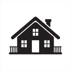 Simple House Silhouette Vector Icon – Minimal Real Estate Symbol