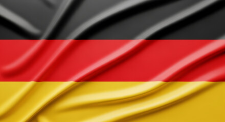A close-up shot of the waving German flag. A symbol of national pride.