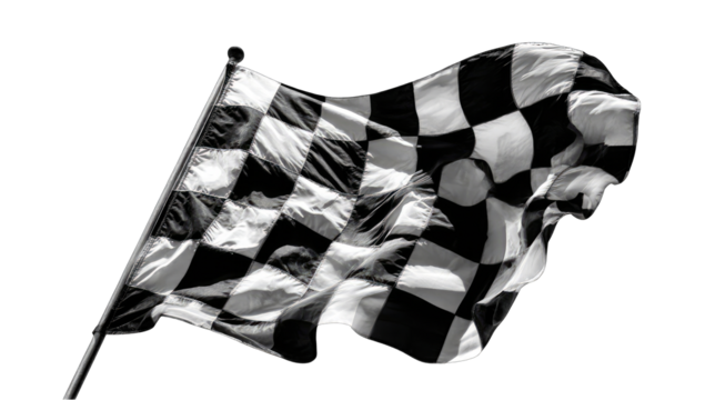 Checkered flag billowing in the wind