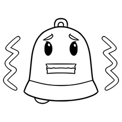 bell character illustration hand drawn outline vector