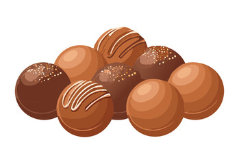 Chocolate Truffles Delight - Vector Illustration
