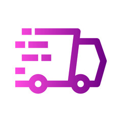 Ecommerce interface icon. Fast shipping icon, simple gradient line design, representing express delivery, speed, or efficient logistics, suitable for e-commerce, urgent deliveries, or premium services
