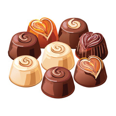 Light Brown Orange Chocolate Candies - Vector Illustration
