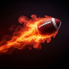 American Football with Fiery Smoke Effect 