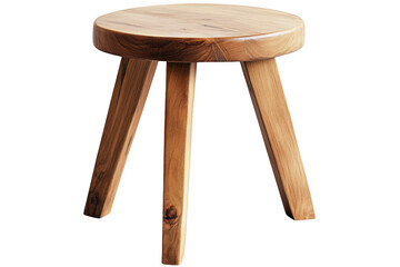 Wooden stool furniture design isolated on transparent background