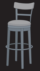 Illustration Bar chair perfect coloring vector . Vector art customizable illustration. Night club, drinking establishment, pub furniture. Vector isolated drawing art. 
