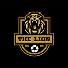 Lion roar logo design for soccer or football team