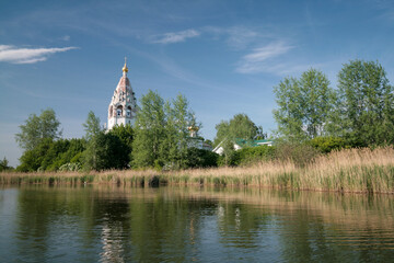 A monastery on an island in the city of Vorsma, Russia.