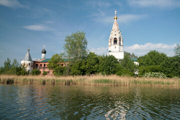 A monastery on an island in the city of Vorsma, Russia.
