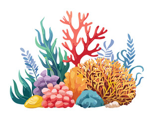 Dynamic Underwater Landscape with Coral Reef © color