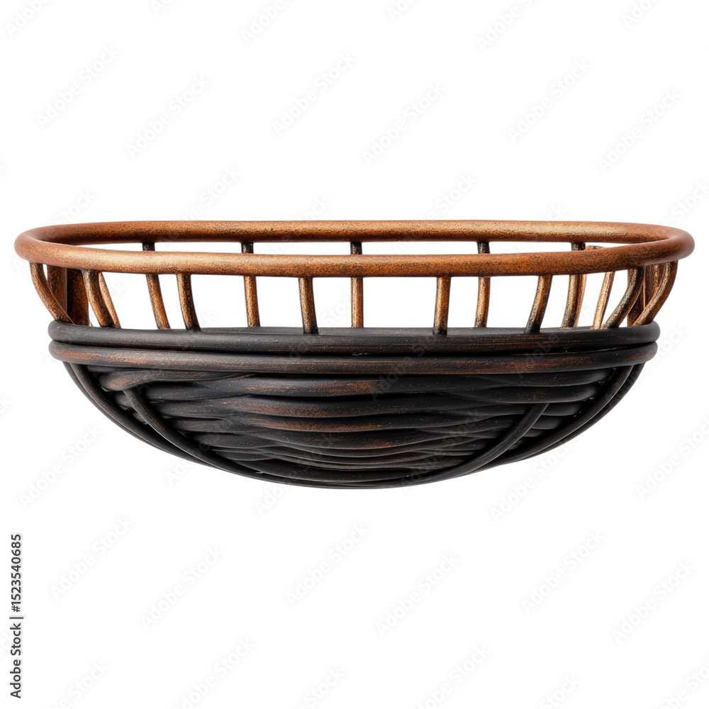 Aufkleber rustic metal basket with round shape and open design perfect for home decoration adding warm and cha