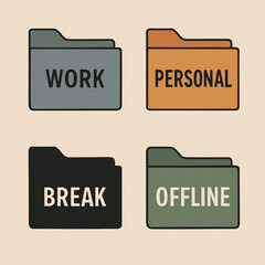 Organized Digital Folders for Work-Life Balance and Time Management
