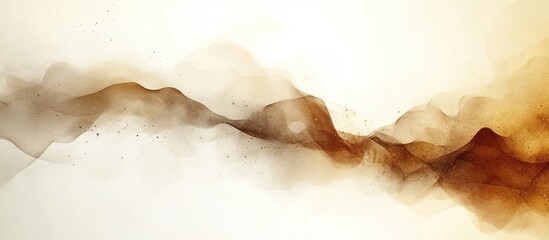 Abstract painting of flowing, warm brown landscapes.