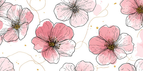 Stunning Pink Blossom Watercolor Texture Perfect for Design Projects