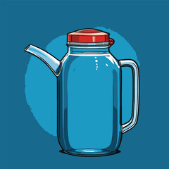 comic style drinking mug vector for graphic design purposes