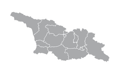 Georgia Map Grey Administrative White Isolated Background