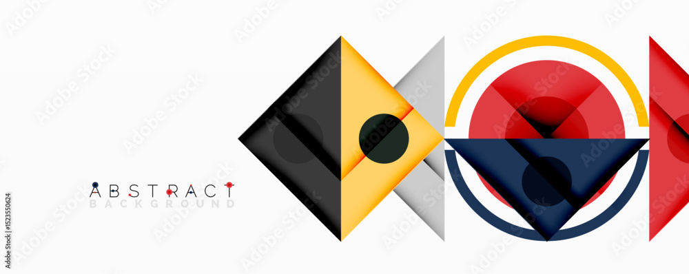 Aufkleber Abstract geometric shapes, vibrant colors, modern design. Clean lines create dynamic visual composition. Minimalist aesthetic.